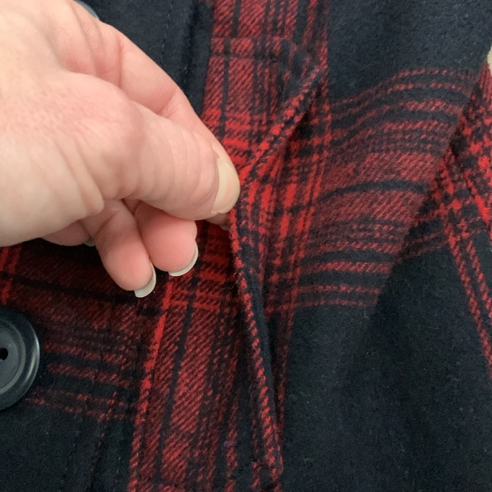 Old Navy Plaid Peacoat. Size XS - Picture 6 of 6